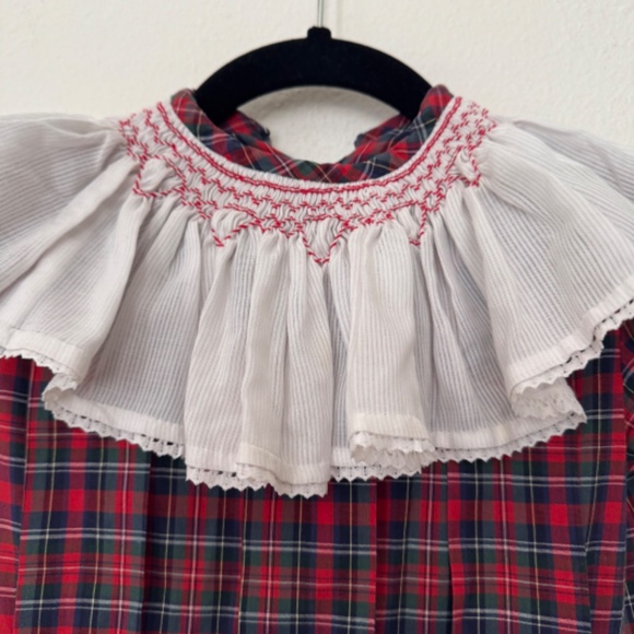 Vintage Handmade Toddler Girl Smocked Holiday Christmas Dress 2T - Picture 3 of 4